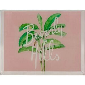 New Beverly Hills Small Acrylic Decorative Coffee Table Serving Tray Palm Leaf